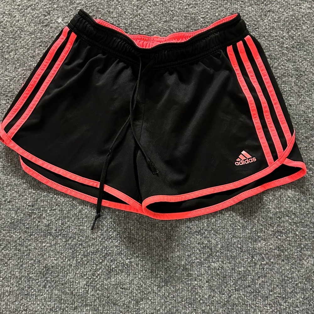 Adidas Shorts Womens Size XS Black Pink 3-Stripe Athletic Running Gym Activewear
